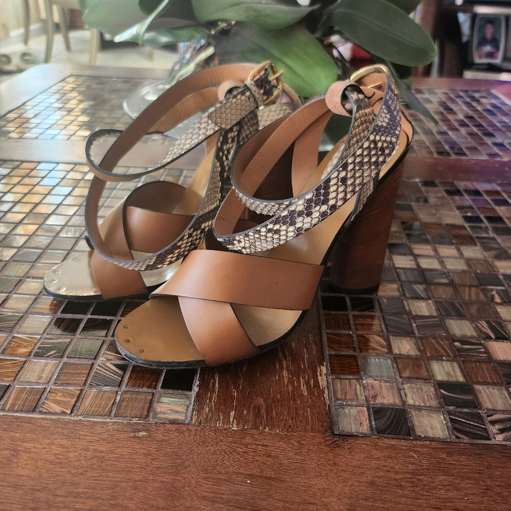 Gucci Brown Python And Leather Crisscross Ankle S… - image 4